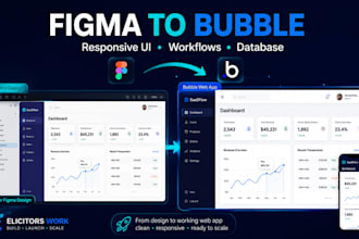 convert figma to bubble and build a responsive bubble web app