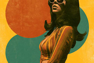 design a vintage retro album cover art or single artwork