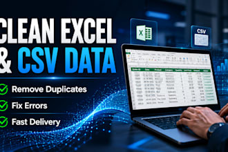 clean large excel and CSV files fast