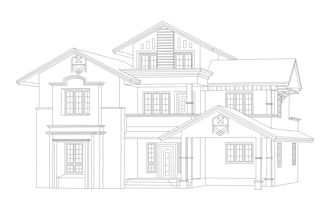 draw detailed building line art and any product sketch for your own image