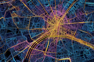draw vector map, site map, city map, svg map in 3d