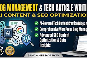 blog management, and tech article writing