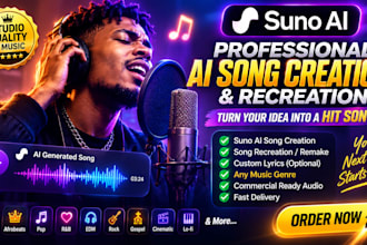 create ai music using suno, udio with realistic voice vocals and stem separation
