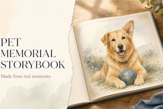 write a personalized pet memorial storybook from your photos