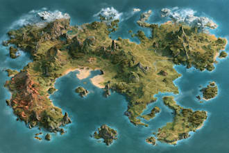 create a fantasy map illustration for map