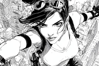 drawing comic page illustration