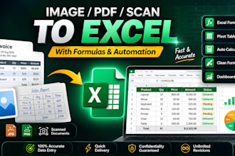 convert image to excel with formulas, formatting and automation