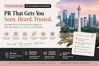be your PR person for brand growth and market entry in indonesia