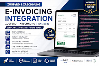 integrate zugferd and xrechnung e invoices into your CRM or erp