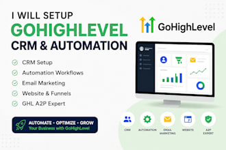 setup gohighlevel crm automation email marketing website and ghl a2p