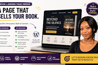 design wordpress author website, book landing page, book website design