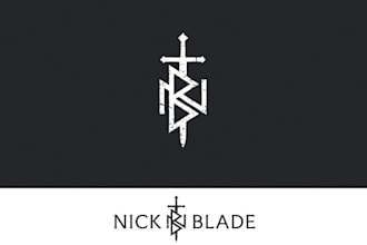 design legendary epic fantasy author nick blade logo