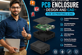 do custom pcb enclosure design and cad for 3d printing cnc