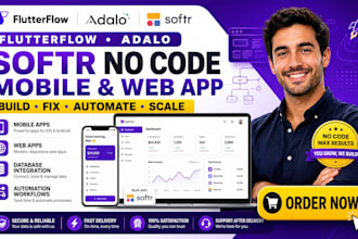 build flutterflow adalo softr no code mobile web app mvp browser automation bot