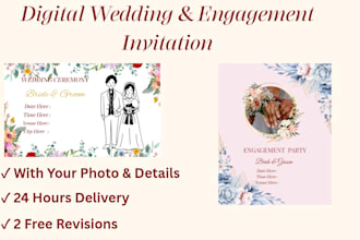 design elegant wedding and engagement invitation card
