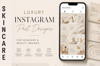 luxury instagram post designs for skincare and beauty brands