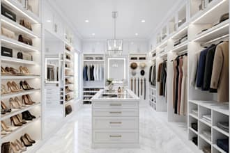 design walk in closet, millwork cabinet 2d floor plans and 3d models