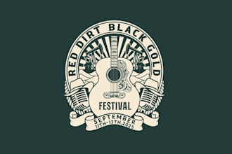 design vintage modern crossover red dirt music logo
