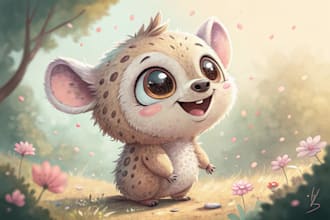 draw cute cartoon animal character