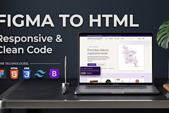 convert figma, xd, psd to html responsive bootstrap5