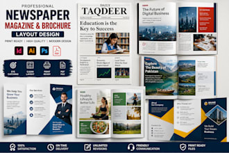 create highquality newspaper brochure layout design