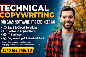 write technical copywriting for saas, software, IT and engineering