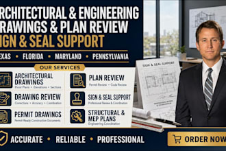 review draw sign seal, texas florida maryland pennsylvania architectural plans
