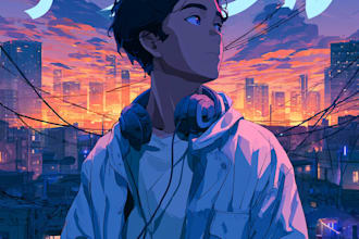 create anime style album cover