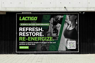 design professional billboard, outdoor banner, signage, or hoarding