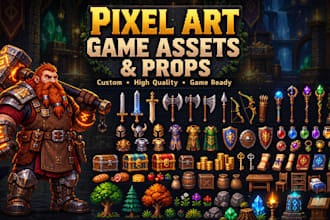 create professional pixel art game assets, props, and items for your game