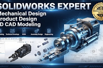 do solidworks mechanical design, product design, cad design, 3d model