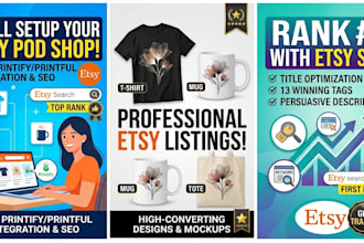setup etsy pod shop with printify and do etsy seo