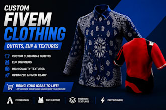 create custom fivem clothing, outfits, eup and textures