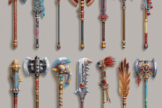 high quality weapon concept art for gaming and more