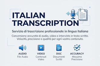 transcribe italian audio and video into text