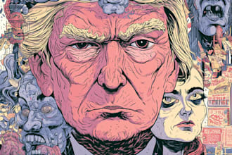 design digital political cartoon for political cartoon