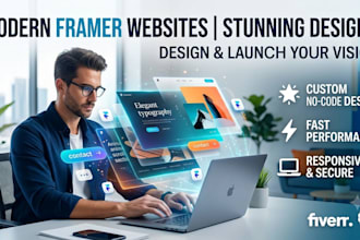 create modern framer website design, framer landing page, framer developer