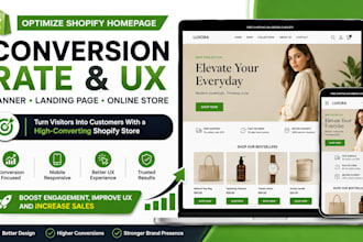 optimize shopify homepage conversion banner landing page store UX design