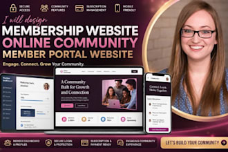 design membership website online community member portal website