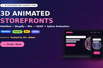 build 3d animated webflow website gsap 3d shopify wix spline animation