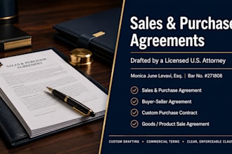 prepare custom purchase contract documents as a US attorney