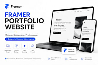 build responsive framer portfolio website photographer videographer site