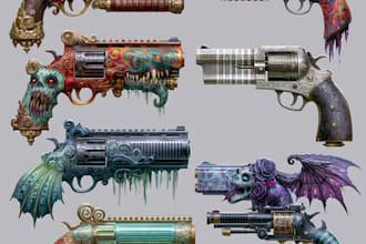 design unique weapons illustrations