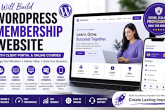 build wordpress membership website with client portal and online courses