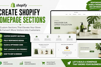 create shopify homepage sections custom theme sections landing page design
