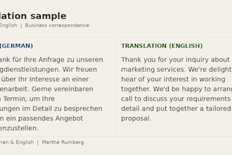 translate german and english texts professionally