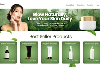 design a professional shopify beauty and skincare store