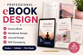 design professional ebook PDF, workbook and canva ebook