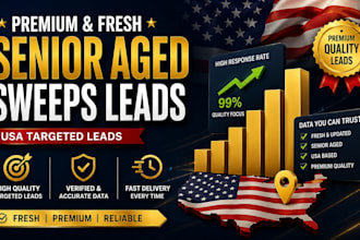 provide elderly senior aged fresh premium sweeps leads, gambler leads, USA leads