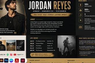 design modern media kit, press kit, and epk for artists